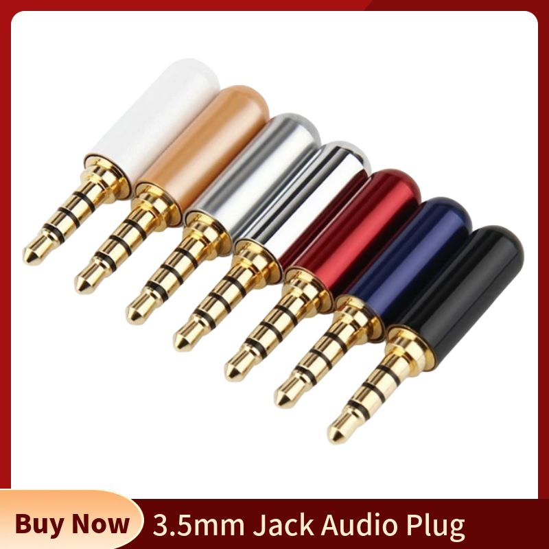 Audiophile Headphone Wired - 3,5-mm-Klinkenstecker 4-polig Kopfhöreranschluss 3,5-mm-Kopfhörerstecker Mikrofonanschlüsse Lötbarer