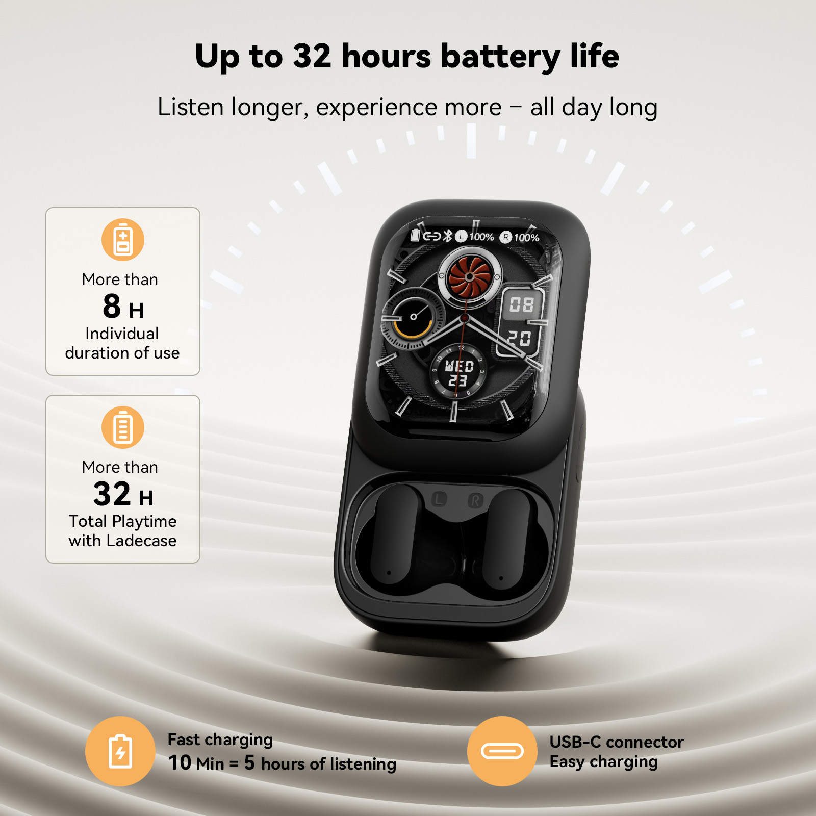 Wireless Earbuds Tws - ZNP N04 Kabellose Bluetooth-Kopfhörer mit KI-Sprachübersetzung,