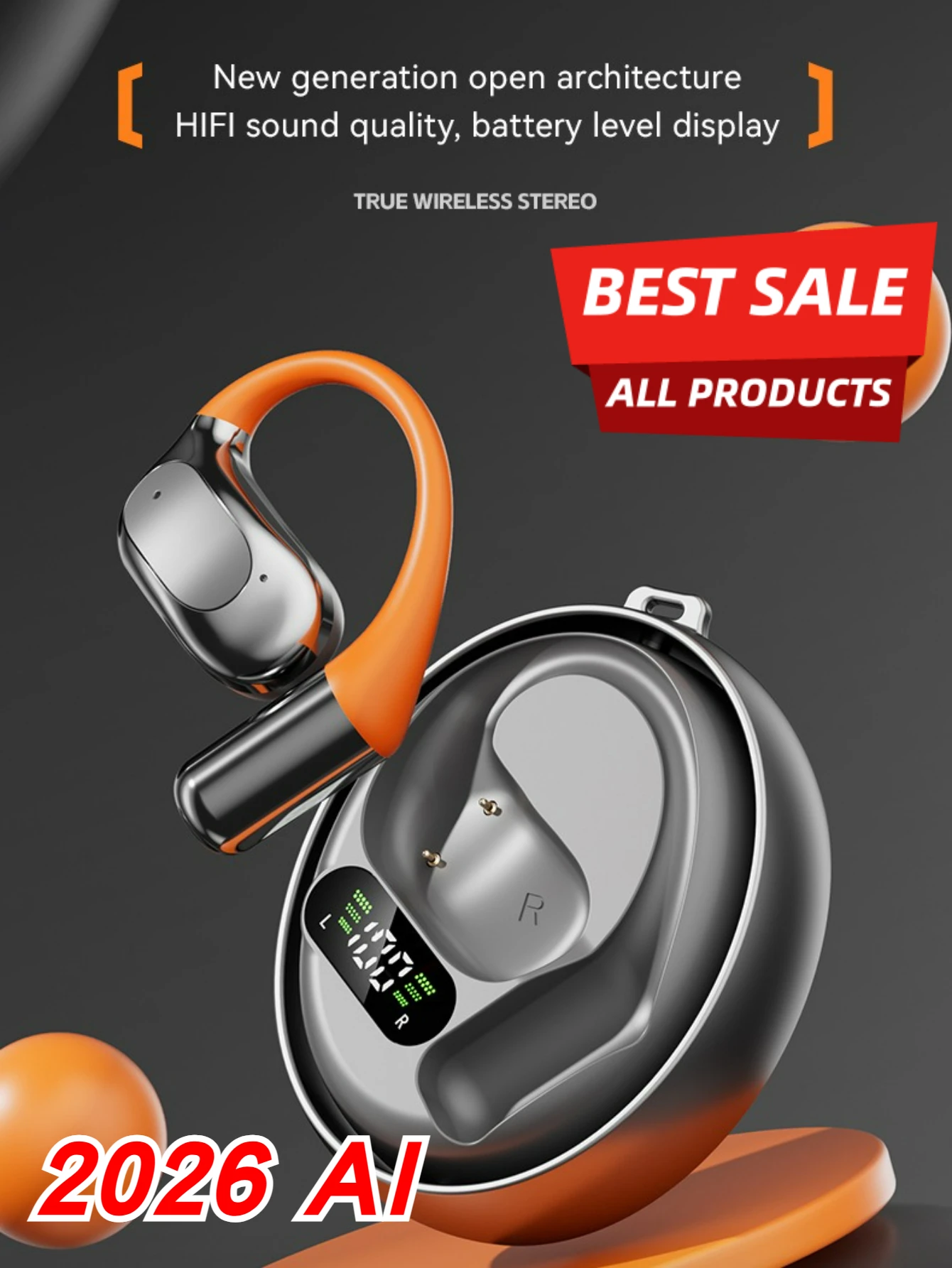 Bluetooth Headset On Ear - Kabelloses Übersetzer-Headset, 144 Sprachen, Echtzeit-AI-Übersetzung, Bluetooth-Kopfhörer,