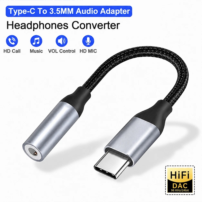 Audiophile Headphone Wired - USB-C-Kopfhöreranschluss-Adapter, kleine Größe, für Telefon, Audio,