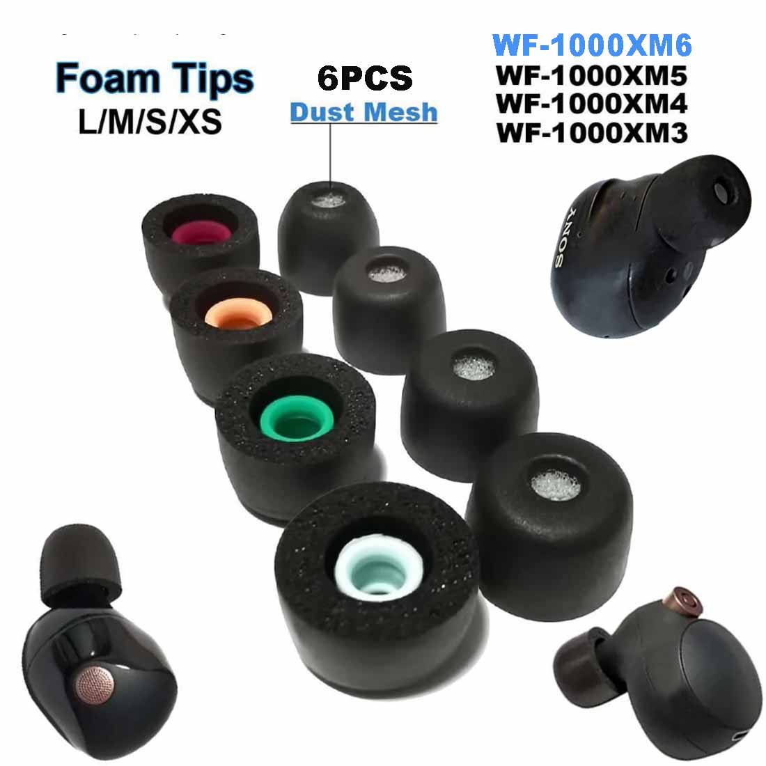 6 Stück Memory-Schaum-Ohrstöps – Earphone Foam Tip Bewertung und Preis